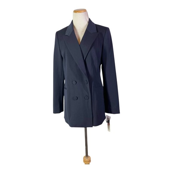Gianni Bini Size 6 Navy Blue Double-Breasted Blazer Jacket *Flaw - Picture 1 of 13